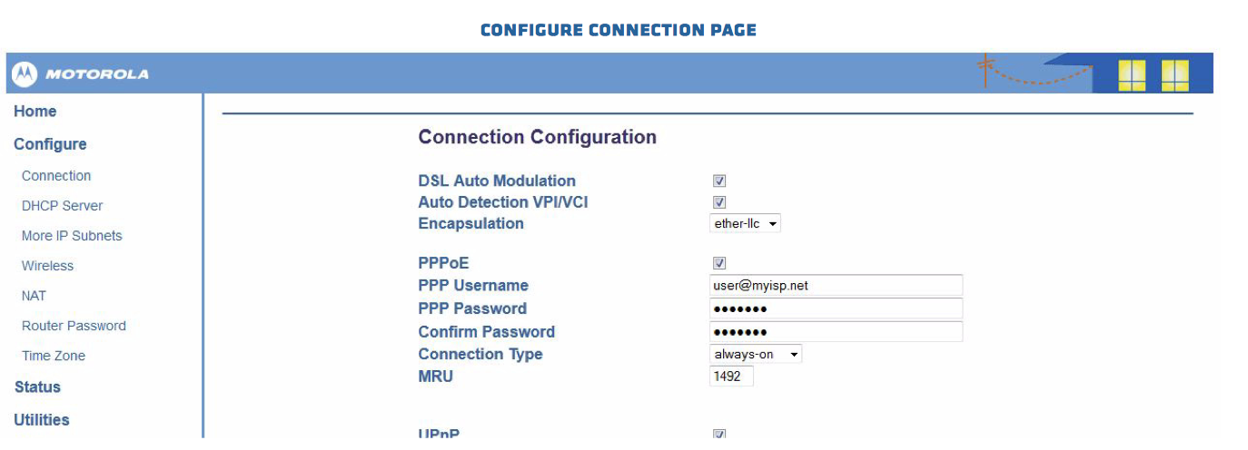 motorola config screen